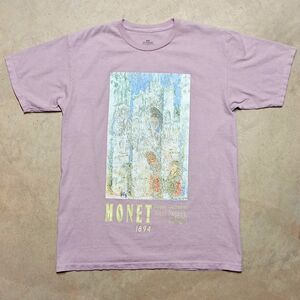Claude Monet Art Rouen Cathedral West Facade Sunlight T-shirt - Size Small